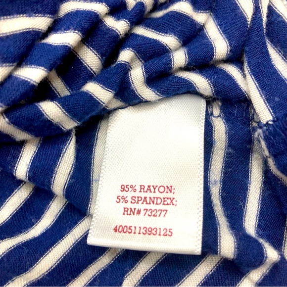 SO Relaxed Short Sleeve Shirt Navy Blue & White Striped Sz XXS - Picture 6 of 7